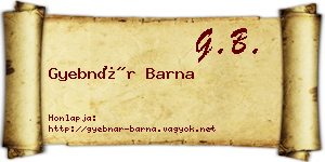 Gyebnár Barna névjegykártya
