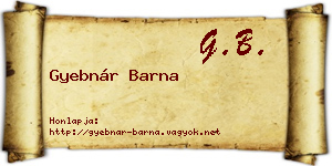 Gyebnár Barna névjegykártya