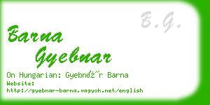 barna gyebnar business card